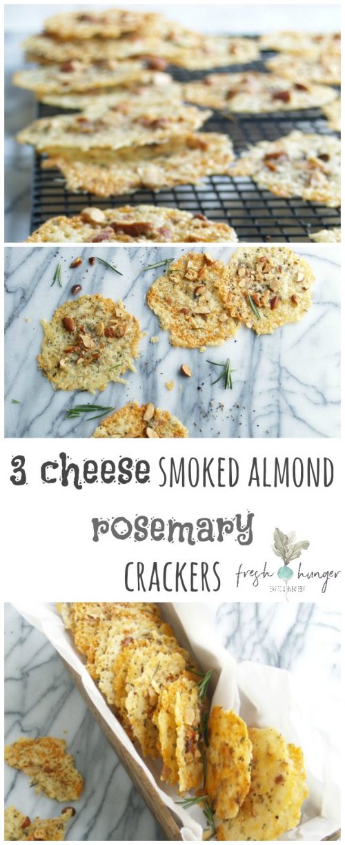 3 cheese smoked almond rosemary crackers