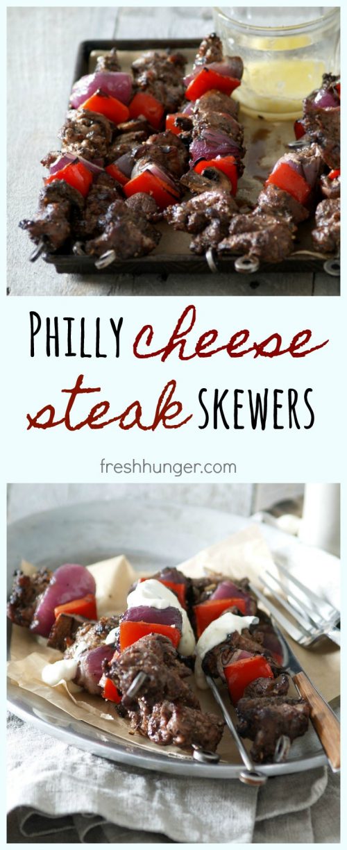 philly cheesesteak skewers