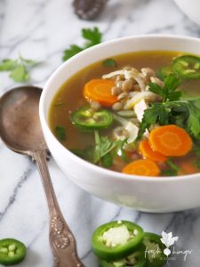 20 minute chicken lentil soup