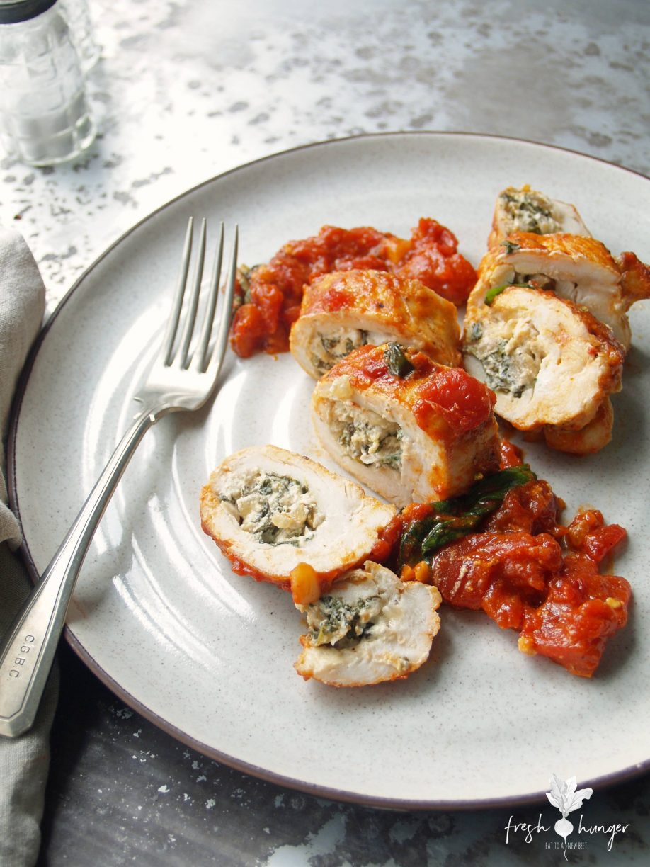 goat cheese & spinach stuffed chicken breasts 