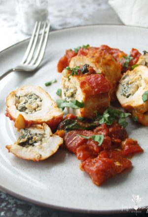 goat cheese & spinach stuffed chicken breasts