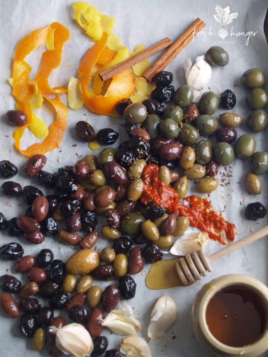 warm moroccan roasted olives