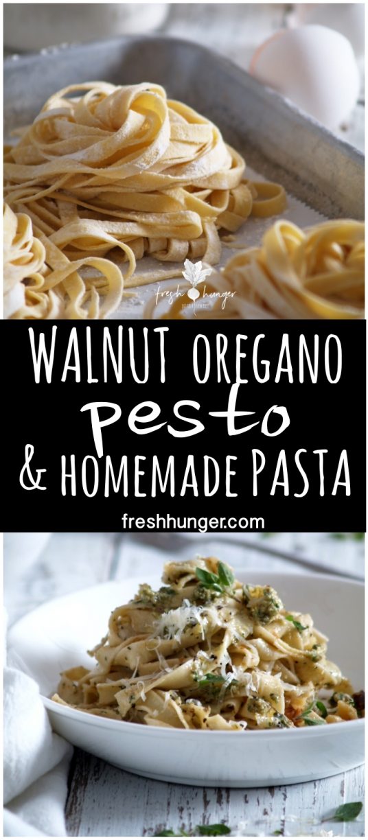 walnut oregano pesto & homemade pasta