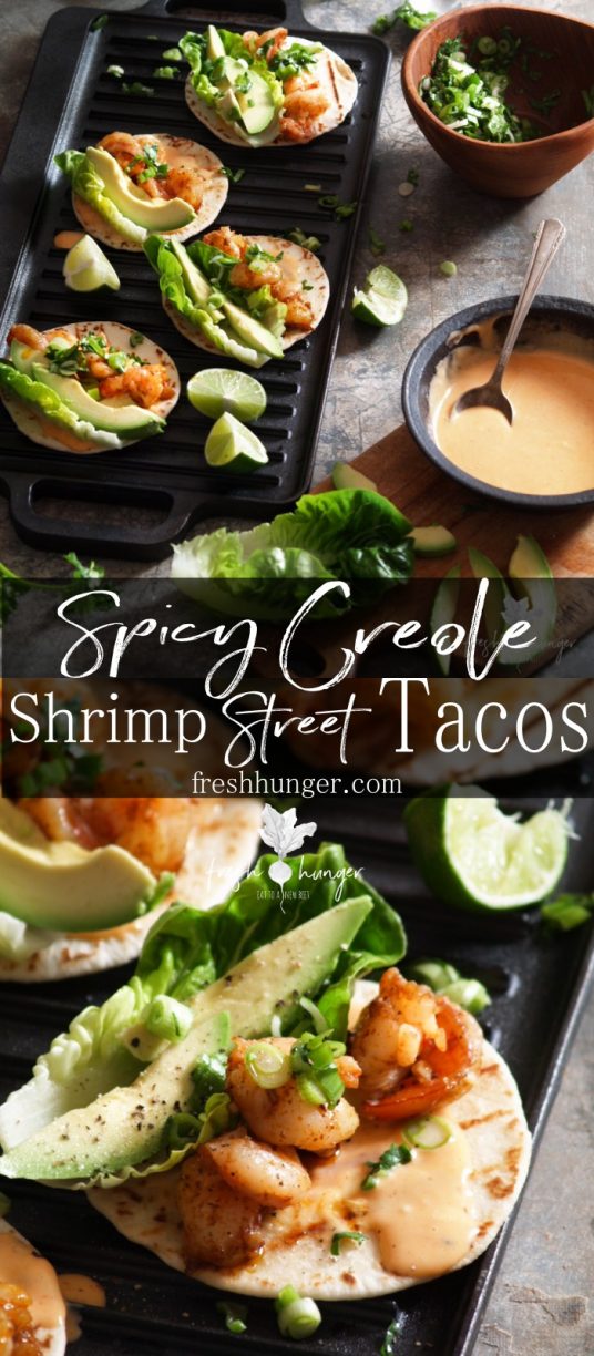 Spicy Creole Shrimp Street Tacos