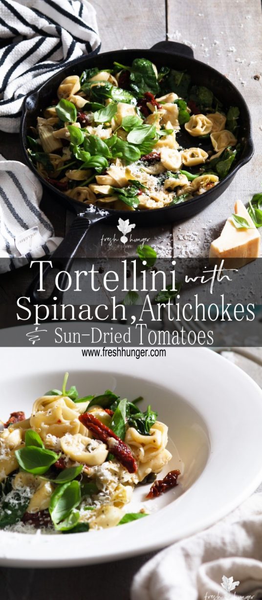 Tortellini with Spinach, Artichokes & Sun-Dried Tomatoes