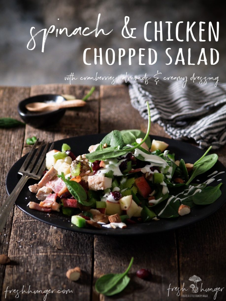spinach & chicken chopped salad