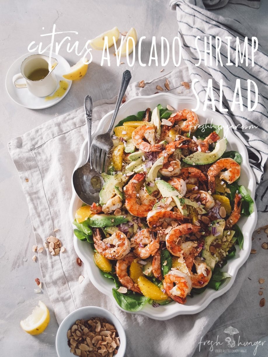 grilled citrus shrimp & avocado salad