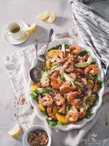 grilled citrus shrimp & avocado salad