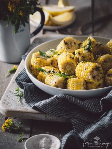 sweet corn in tarragon garlic butter