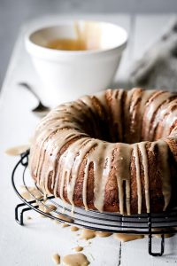ONE BOWL BANANA CAKE WITH CARAMEL DRIZZLE