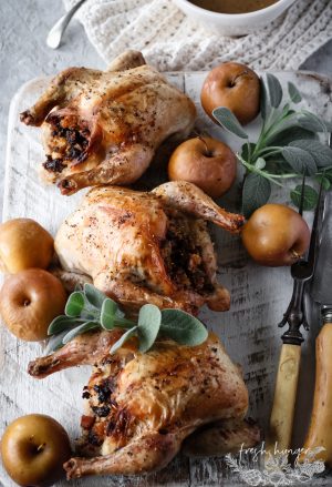 CORNISH HENS WITH APPLE STUFFING