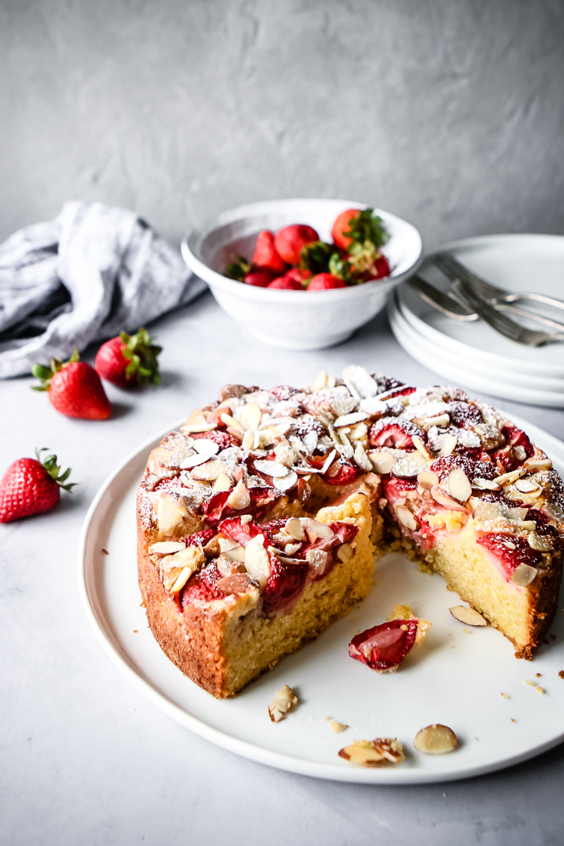 Strawberry Polenta Cake