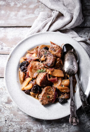 French Country Pork with Apples and Prunes